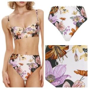 New! Agua Bendita Vitreo Penelope scalloped Bikini Bottom 10227